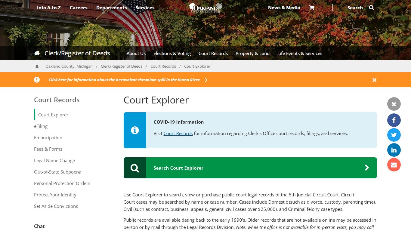 Court Explorer | Court Records - Oakland County, Michigan