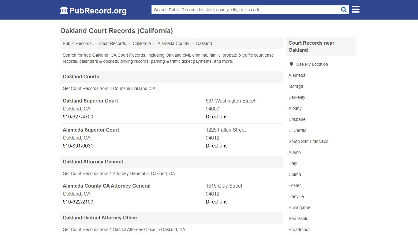 Free Oakland Court Records (California Court Records)